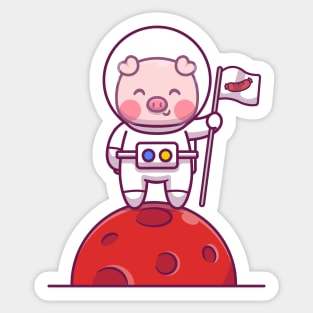 Cute Pig Astronaut Sticker